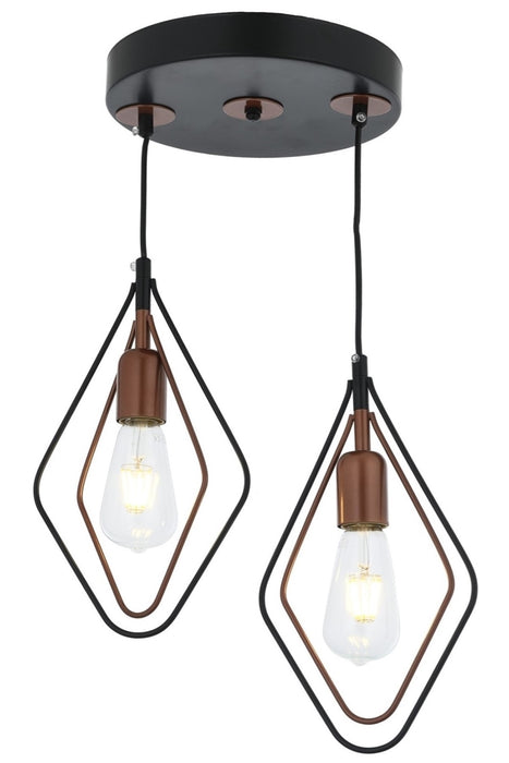 Lustra stil modern, din metal, culoare cupru/negru – AV-65014-2T-BSY