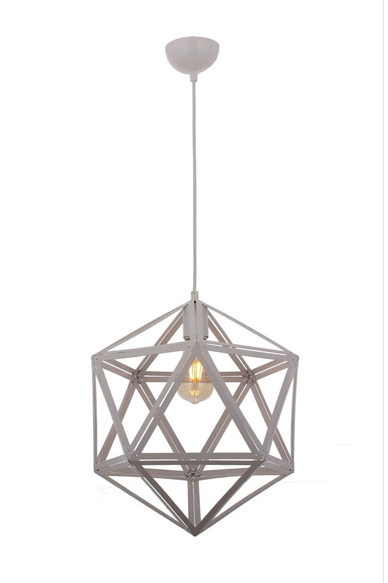Lustra stil modern, din metal, culoare alb