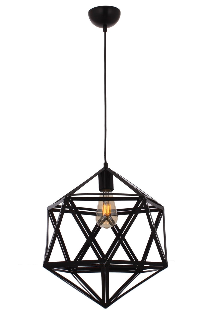 Lustra stil modern, din metal, culoare negru