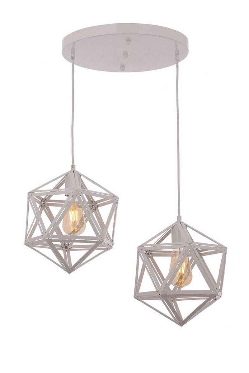 Lustra stil modern, din metal, culoare alb
