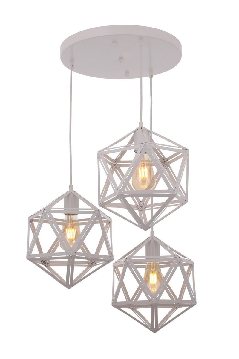 Lustra stil modern, din metal, culoare alb