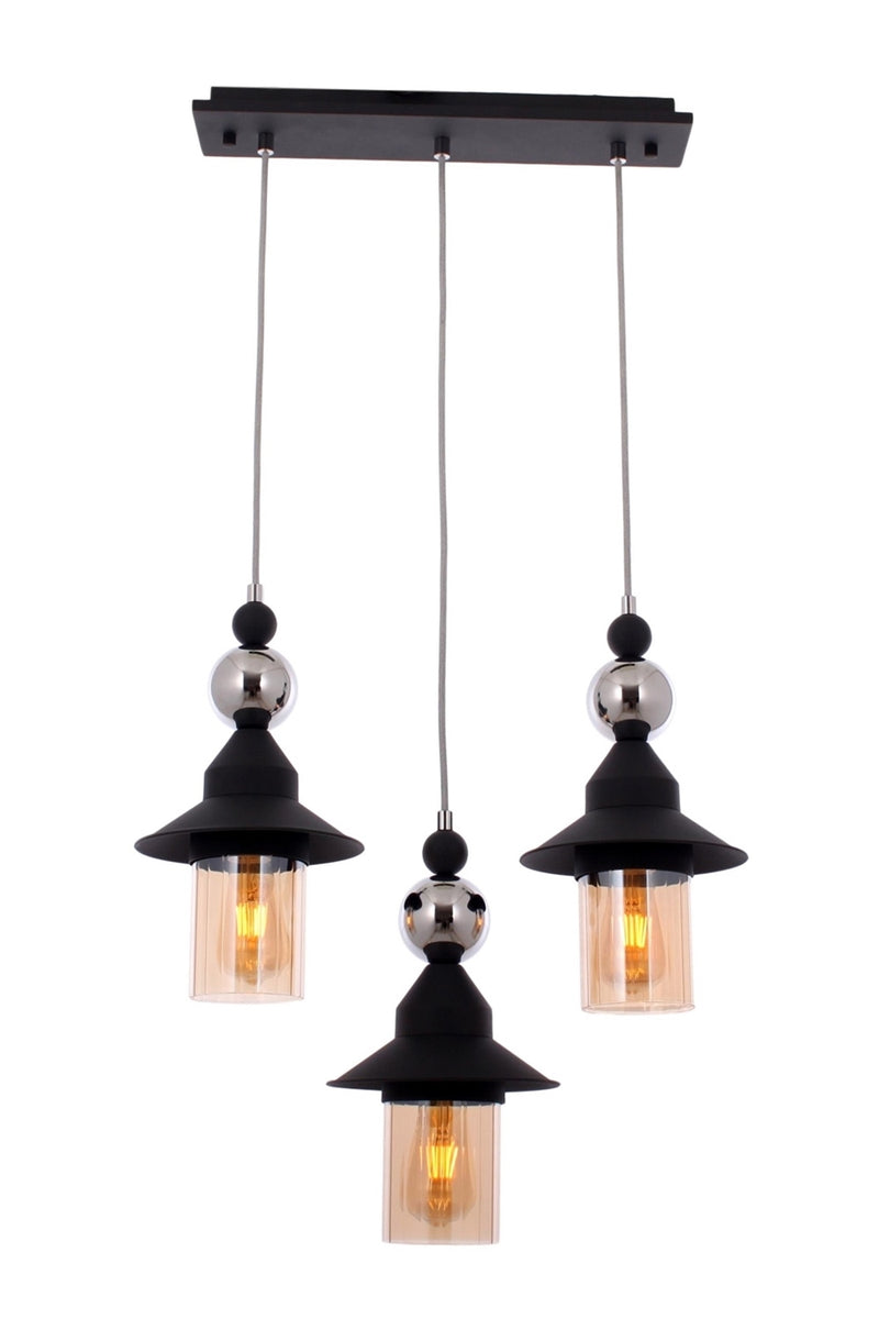Lustra stil modern, din metal, culoare negru