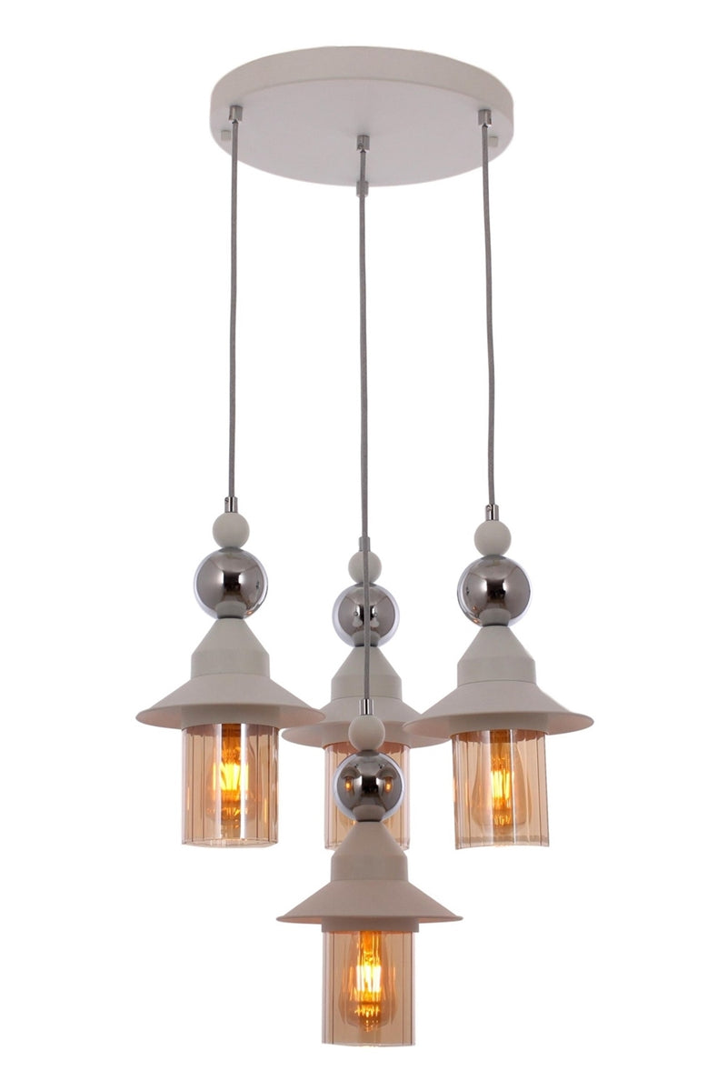 Lustra stil modern, din metal, culoare alb