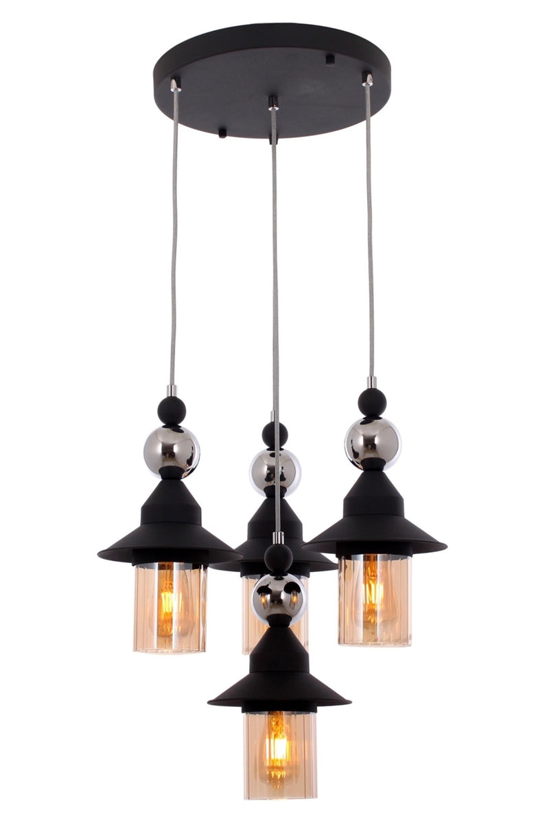 Lustra stil modern, din metal, culoare negru