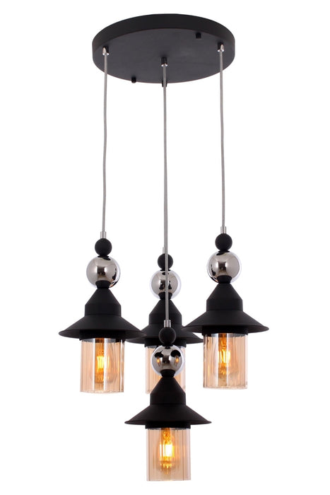 Lustra stil modern, din metal, culoare negru – AV-65083-3+1BSY