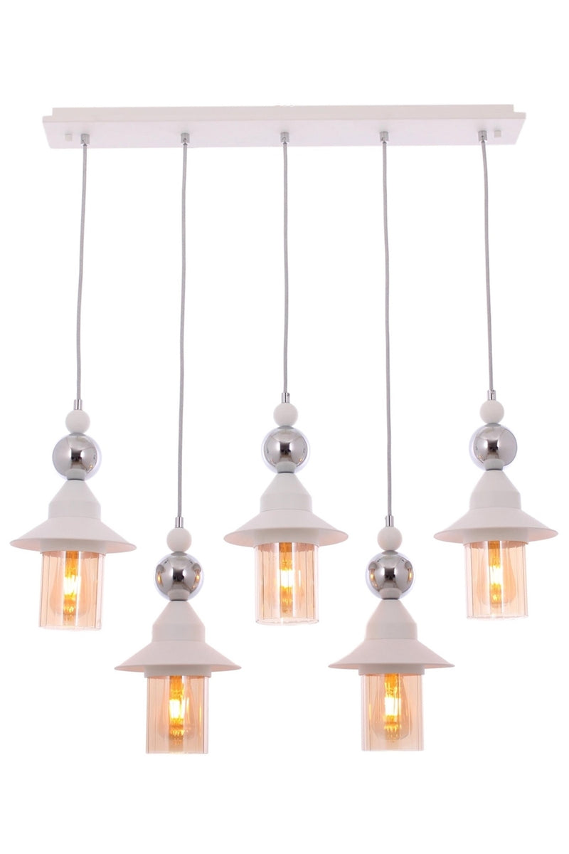 Lustra stil modern, din metal, culoare alb