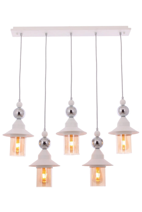 Lustra stil modern, din metal, culoare alb – AV-65083-5Y-BBY