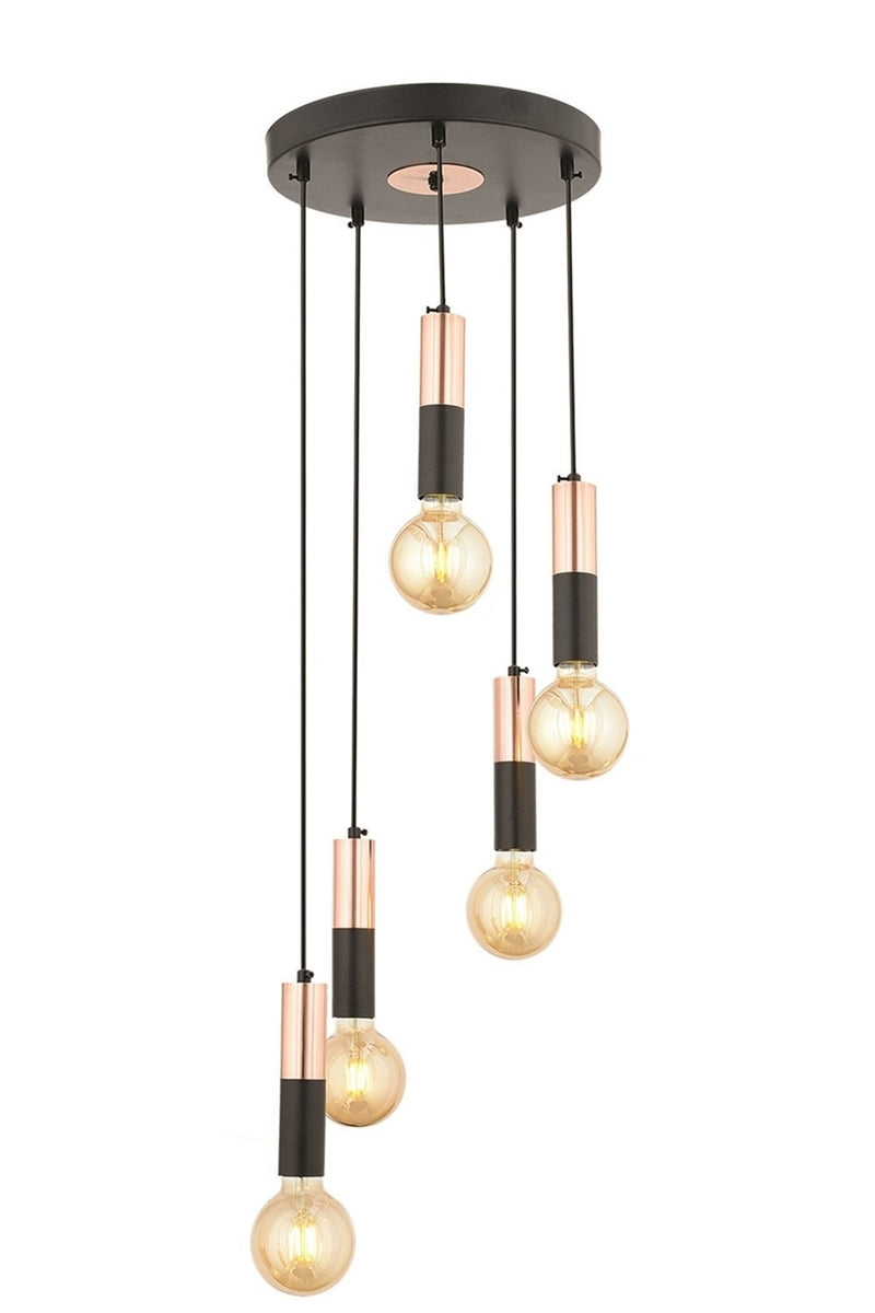 Lustra stil modern, din metal, culoare cupru