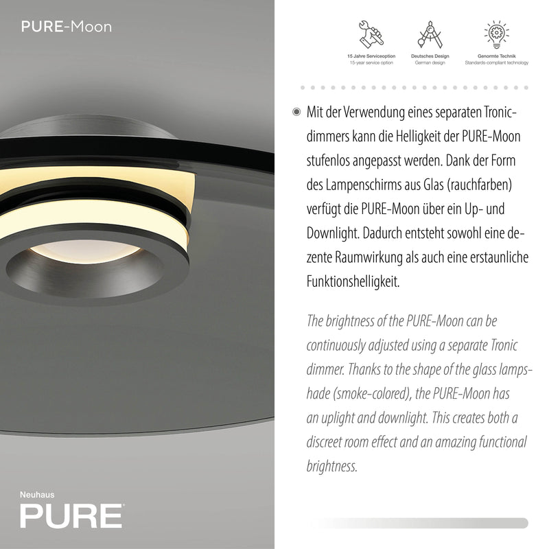 Plafoniera Paul Neuhaus PURE MOON 2xLED Gri