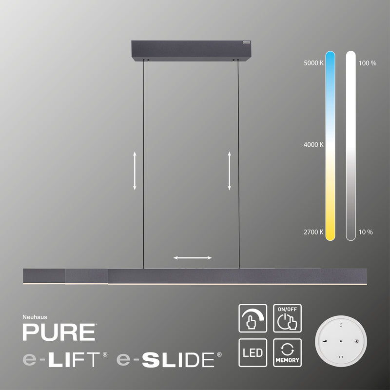 Lustra Paul Neuhaus PURE MOTO-RISE 3xLED Negru