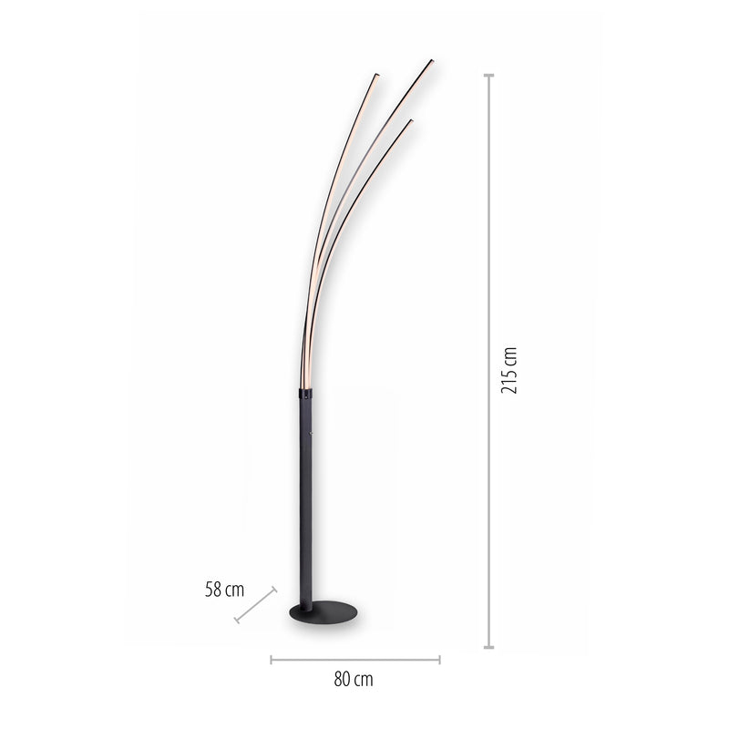 Lampadar Paul Neuhaus MAJA 3xLED Negru