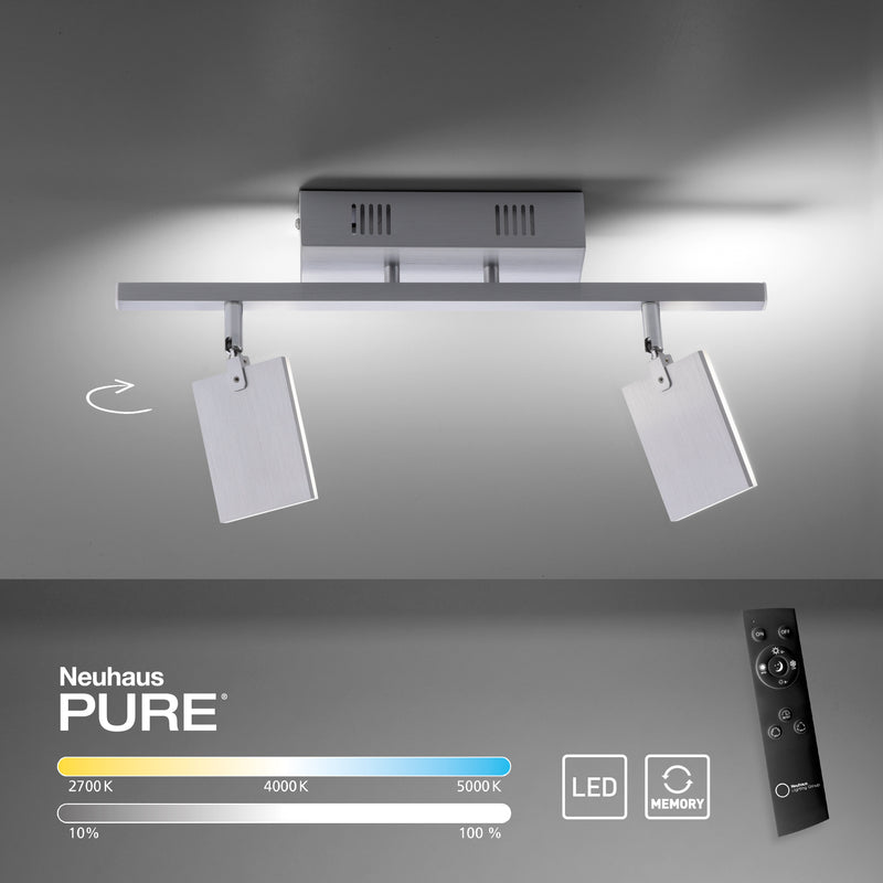 Plafoniera Paul Neuhaus PURE-MIRA 2xLED Aluminiu