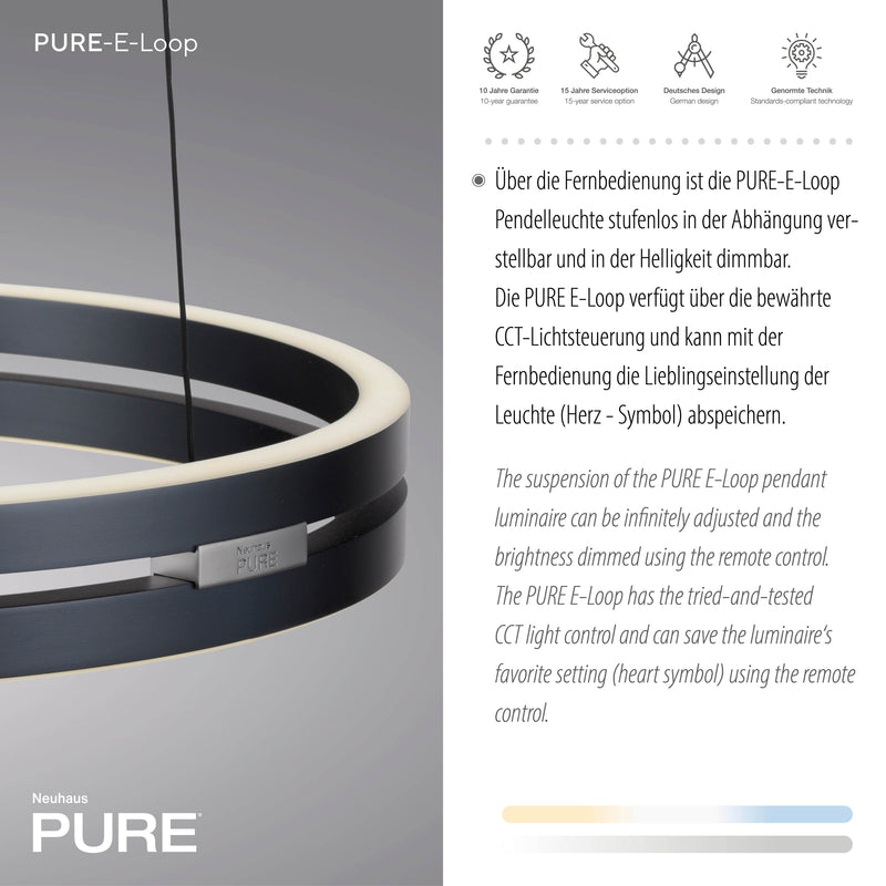 Lustra Paul Neuhaus PURE E-LOOP 2xLED Gri