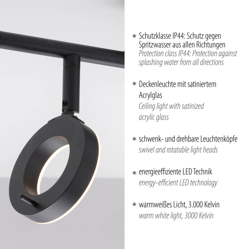 Plafoniera Paul Neuhaus SILEDA 2xLED Negru