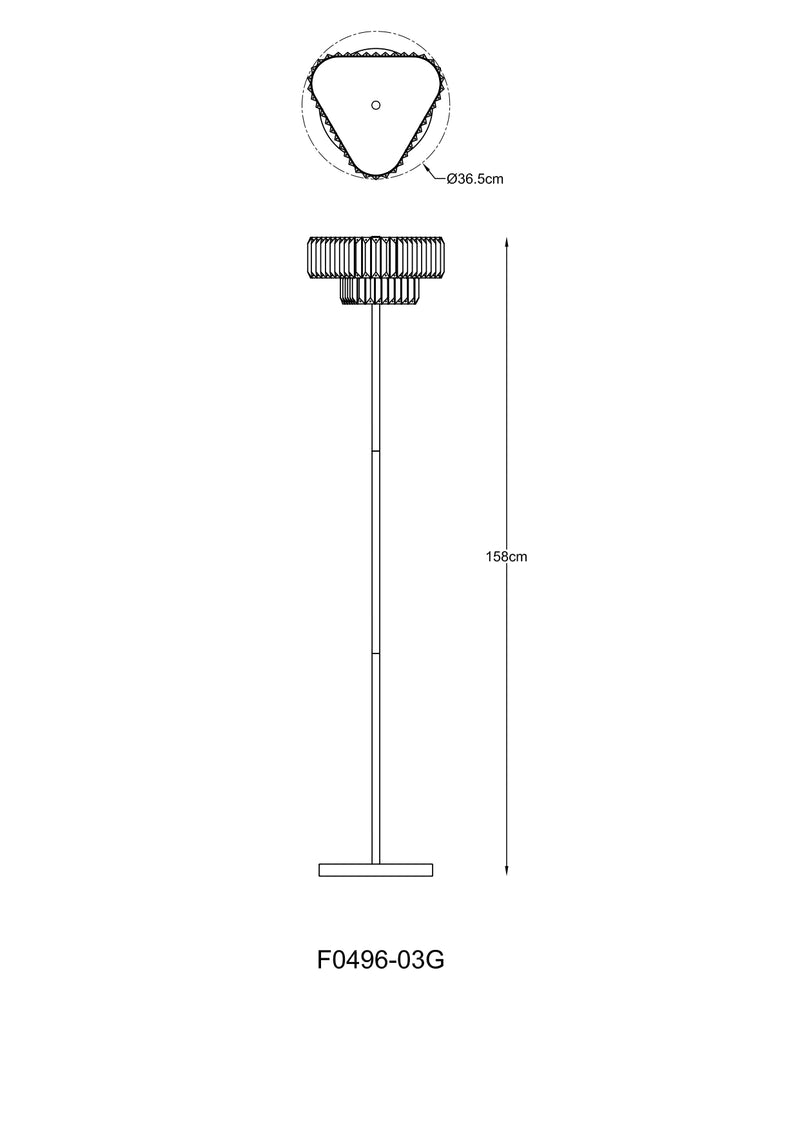 Lampadar Zuma Line HELIOS 3xG9 Auriu