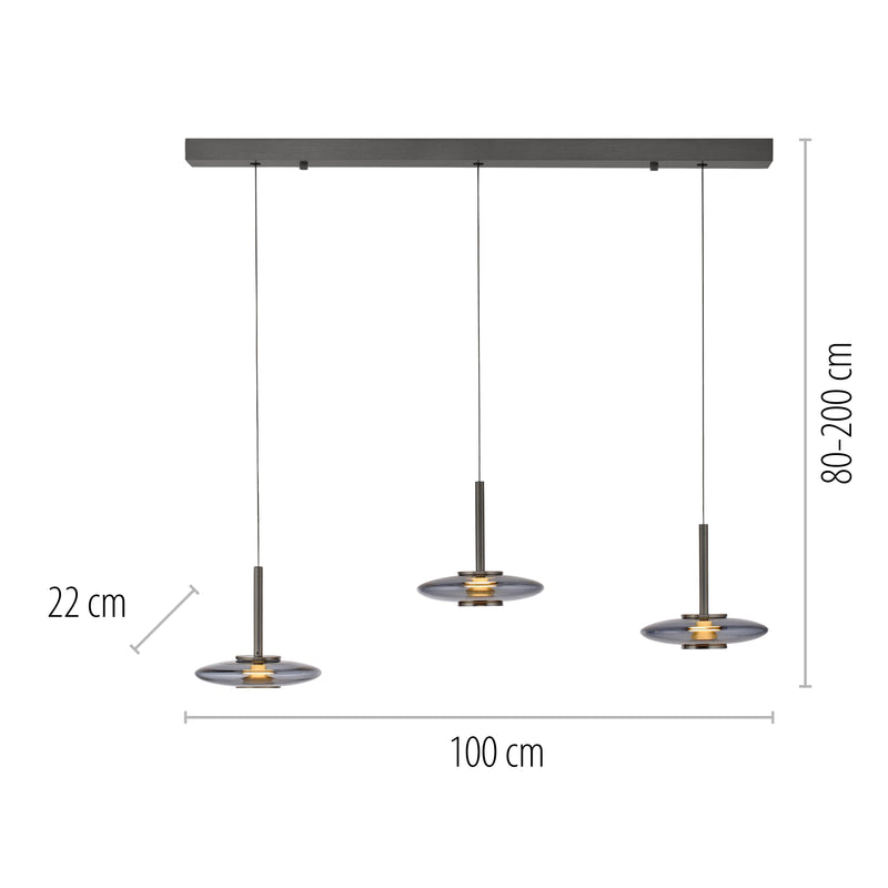 Lustra Paul Neuhaus PURE VITRUM 6xLED Gri