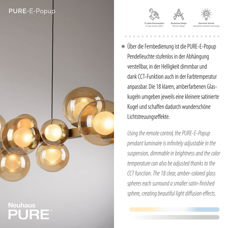 Lustra Paul Neuhaus PURE E-POPUP 18xLED Auriu