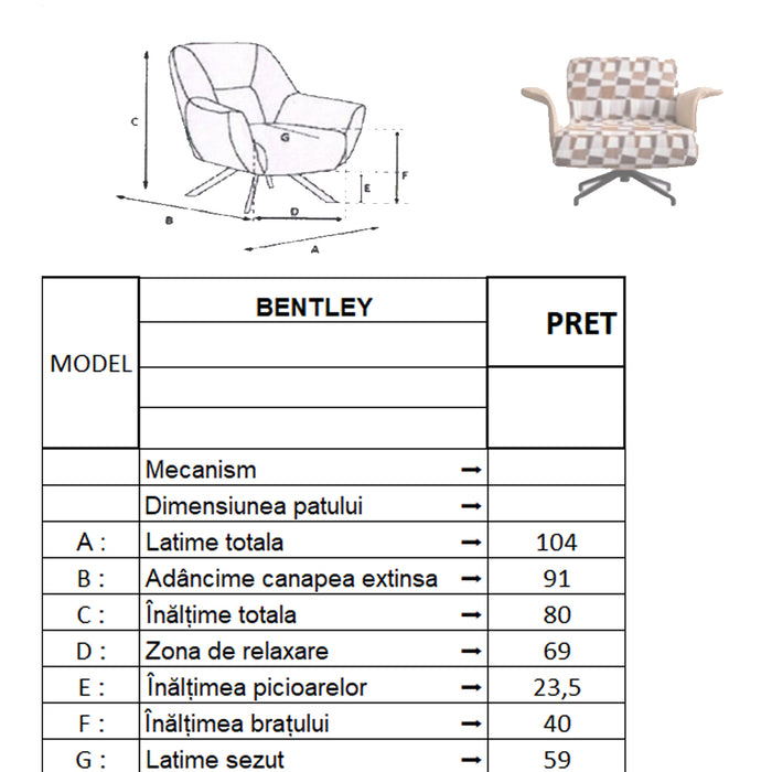 Fotoliu Bergere Bentley Inev Asi Home, Boucle si Piele Ecologica, lungime 103cm , latime 90cm, Inaltime 78cm