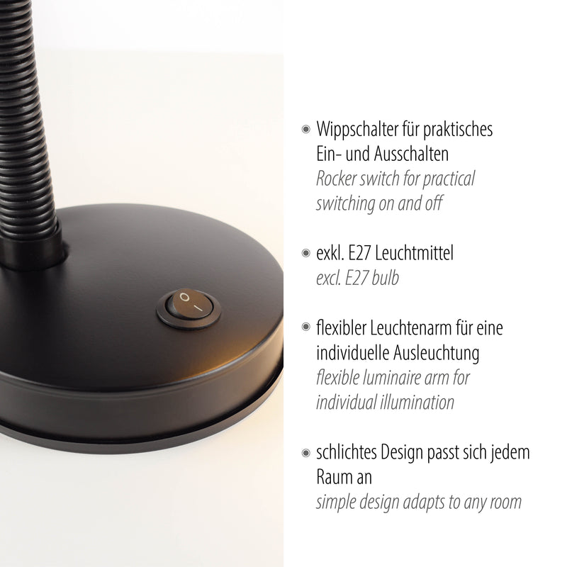 Veioza Paul Neuhaus FLEXI 1xE27 Negru
