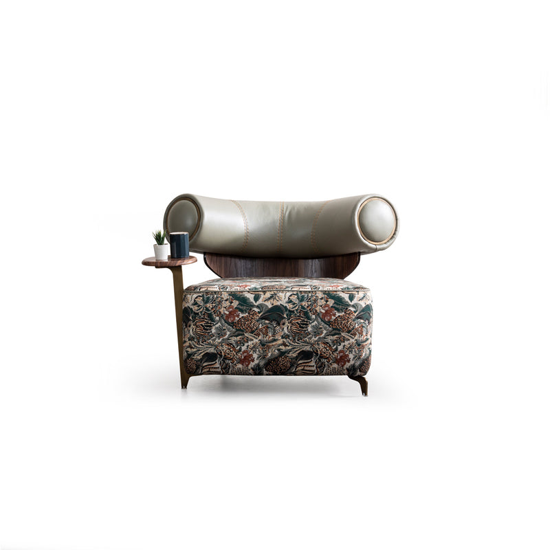 Fotoliu Bergere Rover Inev Asi Home, Verde Olive Tropical, lungime 101cm latime 97cm, Inaltime 78cm