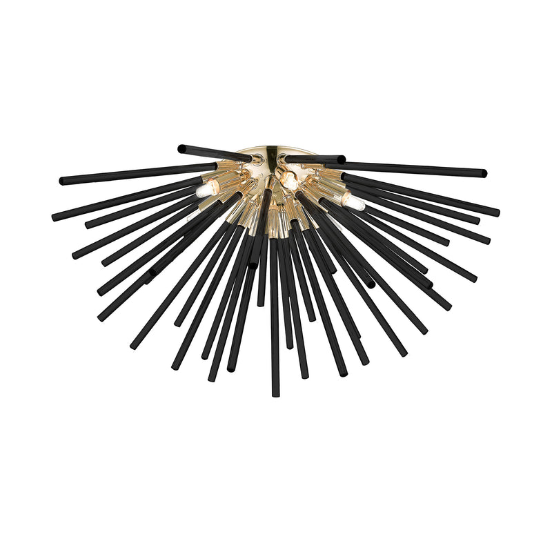 Plafoniera Urchin C0491-06B-F7BC 6 x G9 MAX 42W metal, corp auriu francez abajur din sticla neagra