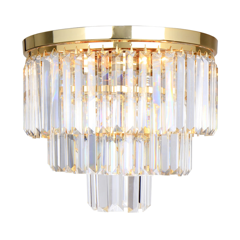 Plafoniera Amedeo C17106/1 1 x E27 MAX 40W Ø25 H24 corp metalic auriu sticla abajur cristal