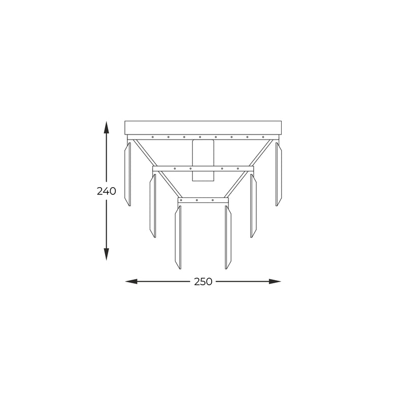 Plafoniera Amedeo C17106/1 1 x E27 MAX 40W Ø25 H24 corp metalic auriu sticla abajur cristal