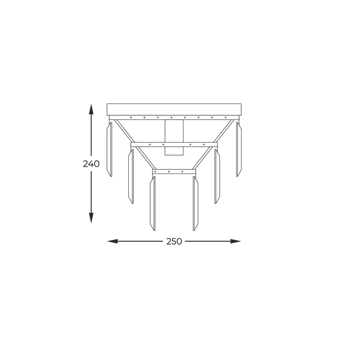 Plafoniera Amedeo C17106/1 1 x E27 MAX 40W Ø25 H24 corp metalic auriu sticla abajur cristal