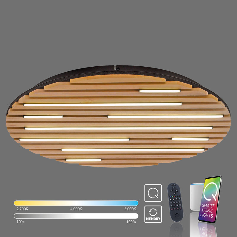 Plafoniera Paul Neuhaus Q-AKUSTIK LED Lemn