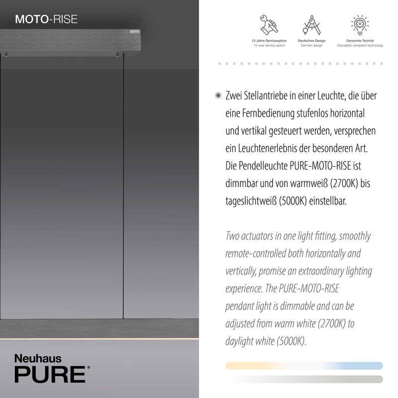 Lustra Paul Neuhaus PURE-MOTO-RISE 3xLED Gri