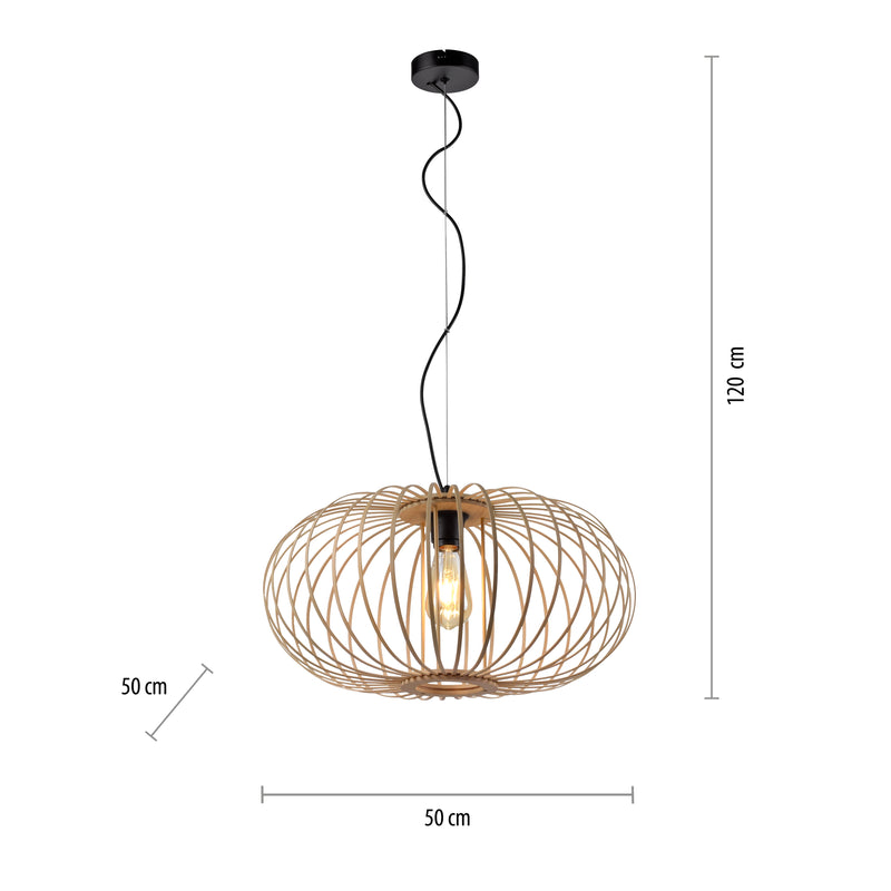 Lustra Zuma Line RACOON 1xE27 Lemn Natural