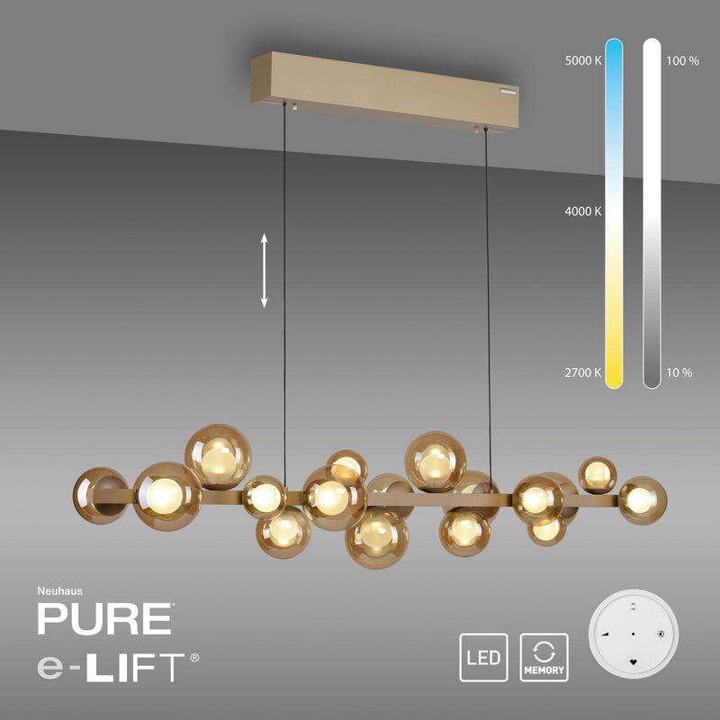 Lustra Paul Neuhaus PURE E-POPUP 18xLED Auriu