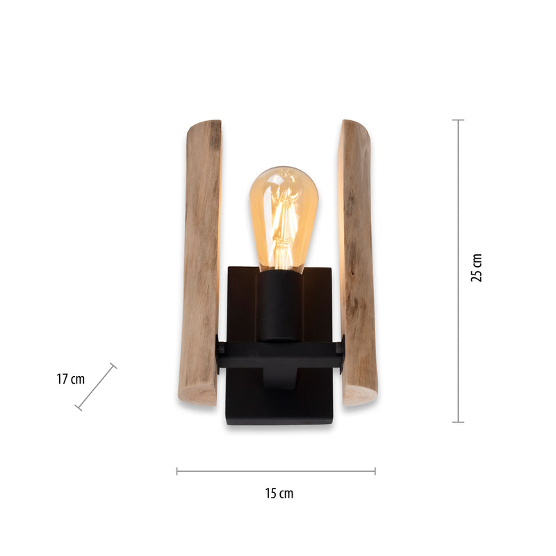 Aplica Paul Neuhaus LOG 1xE27 Negru