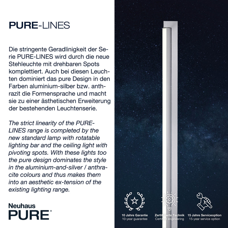 Lampadar Paul Neuhaus PURE-LINES LED Aluminiu