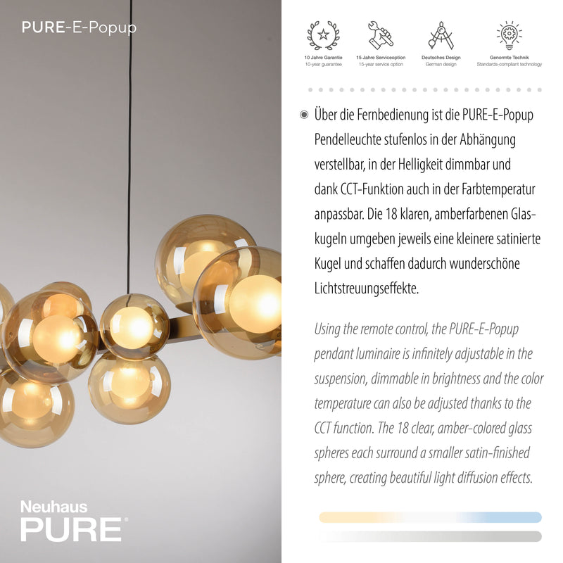Lustra Paul Neuhaus PURE E-POPUP 18xLED Auriu