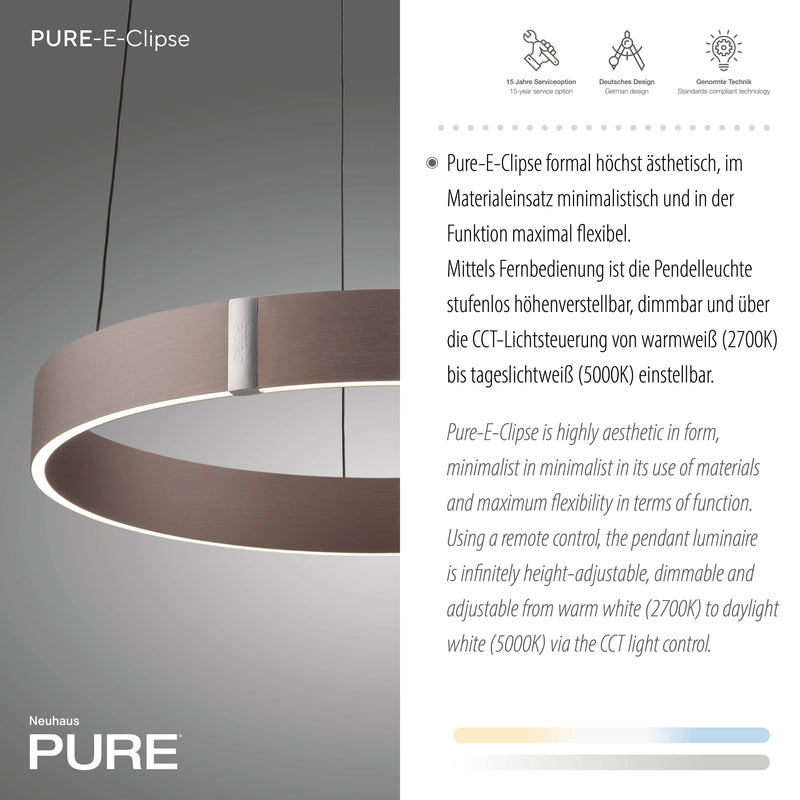 Lustra Paul Neuhaus PURE E-CLIPSE 2xLED Bronz Metalic