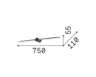 Aplica FILO Ideal Lux, LED 13W, L 750 x H 55 x P 110 mm, Alb, 310138