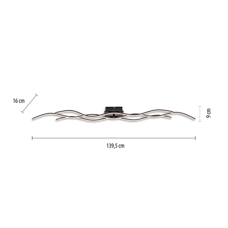 Plafoniera Paul Neuhaus WAVE 3xLED Negru