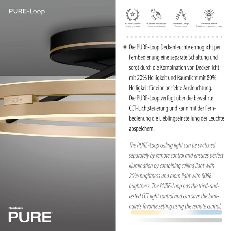 Plafoniera Paul Neuhaus PURE LOOP 2xLED Negru