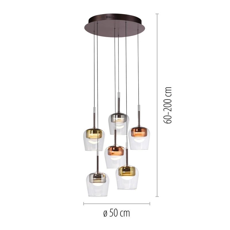 Lustra Paul Neuhaus Q-KON 6xLED Multicolor