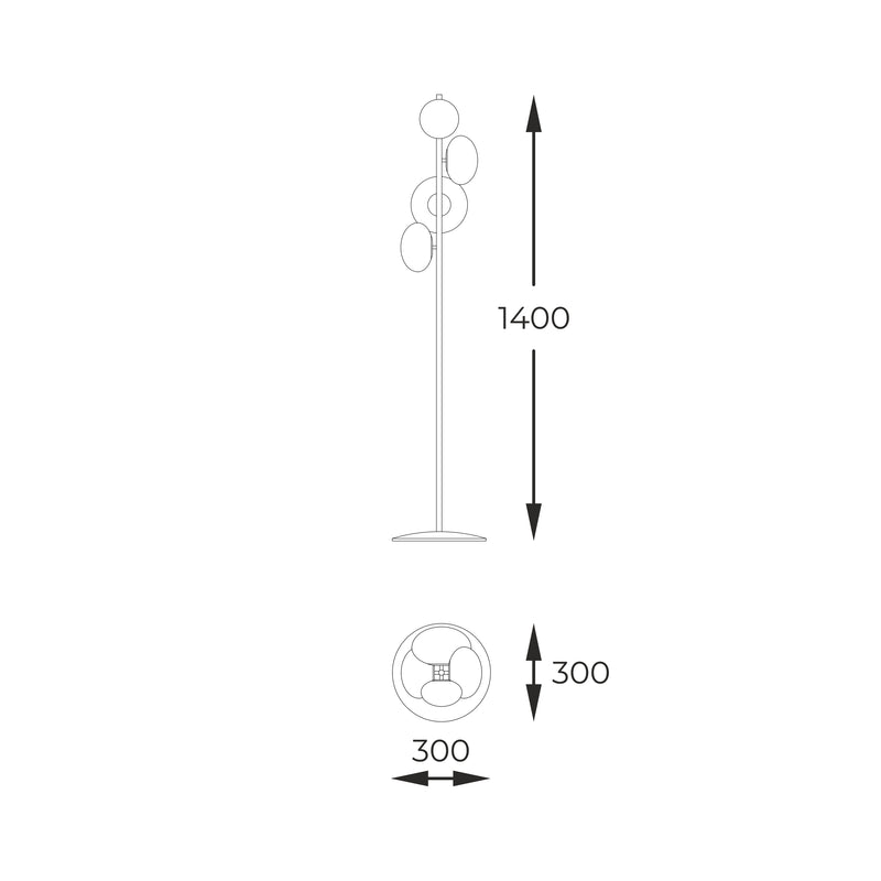 Lampadar Zuma Line OMI 4xG9 LED Auriu