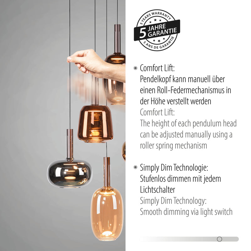Lustra Paul Neuhaus IRIDES 5xLED Multicolor