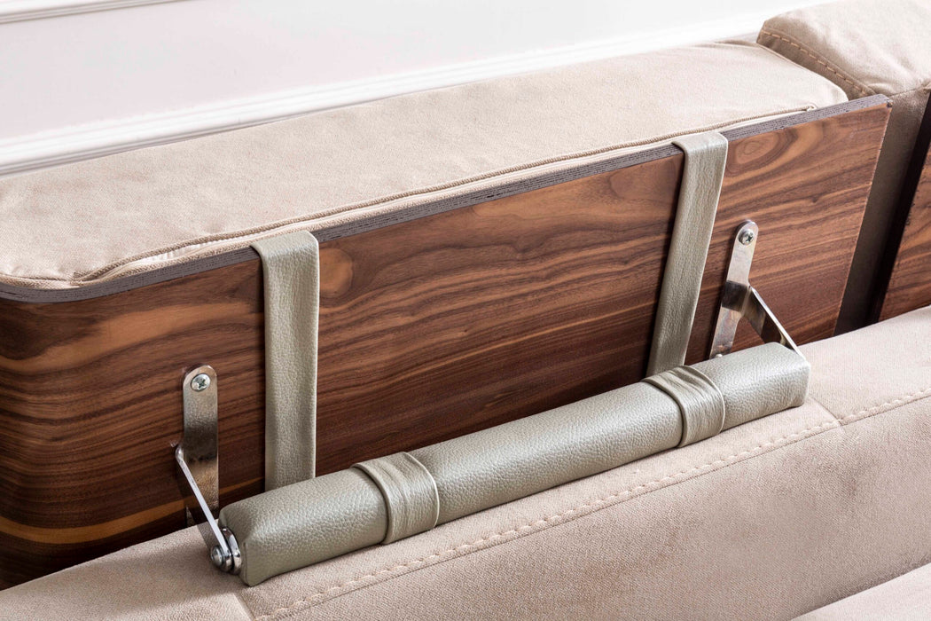 Canapea Rover Inev Asi Home - Verde Olive, Catifea, Lemn și Metal Bronz Antique, 230 cm