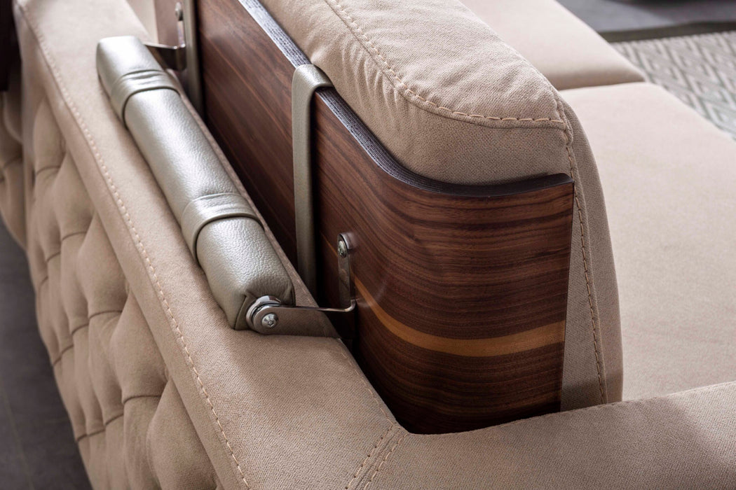 Canapea Rover Inev Asi Home - Verde Olive, Catifea, Lemn și Metal Bronz Antique, 230 cm