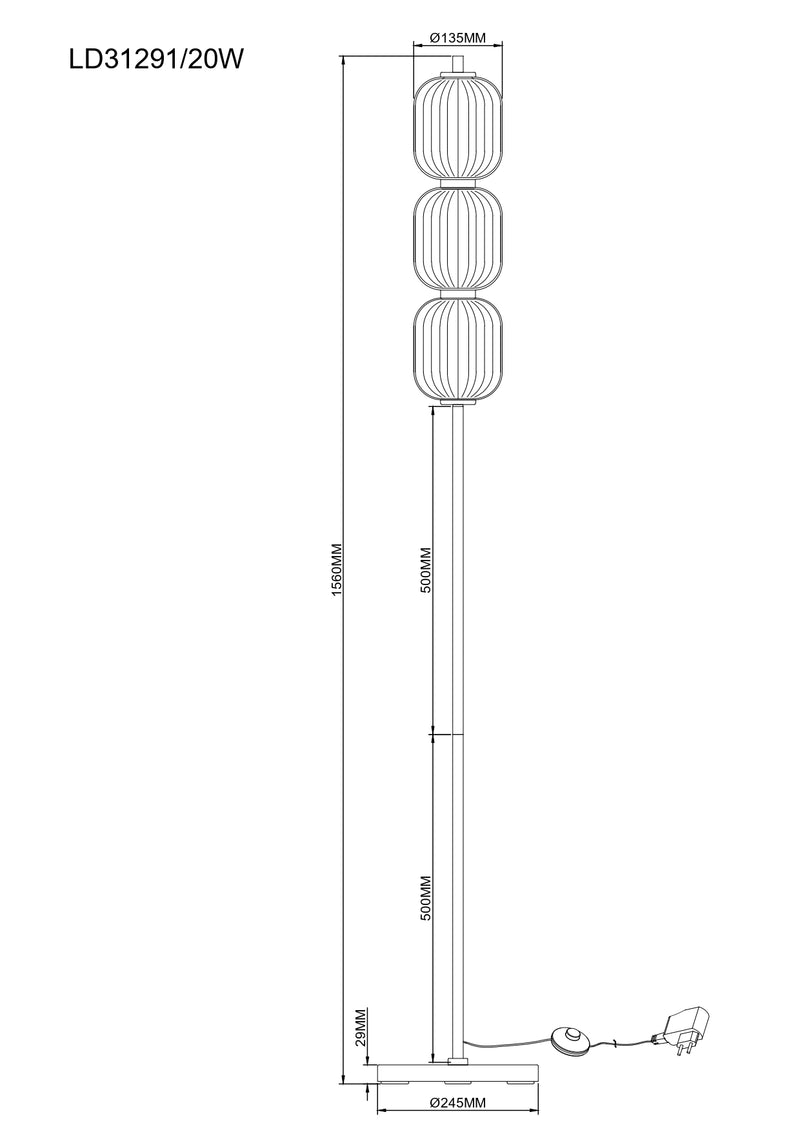 Lampadar Zuma Line AKARI LED Auriu
