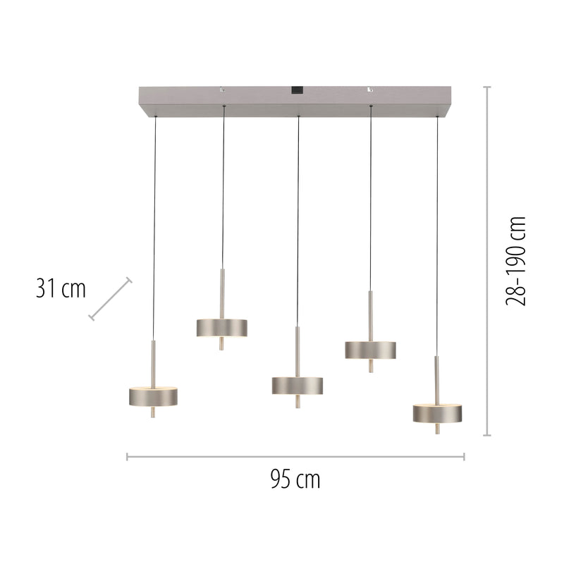 Lustra Paul Neuhaus Q-ROTATE 5xLED Aluminiu