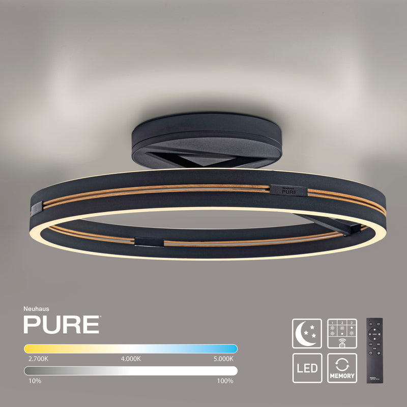 Plafoniera Paul Neuhaus PURE LOOP 2xLED Negru