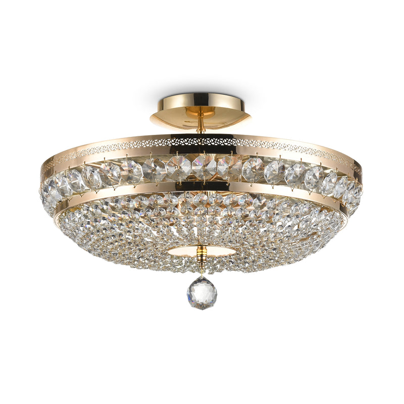 Plafoniera Living Maytoni Classic Ottilia Auriu, 6XE14