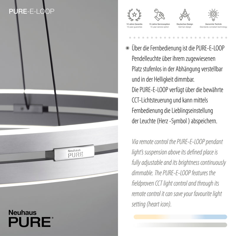 Lustra Paul Neuhaus PUREE-LOOP 2xLED Aluminiu