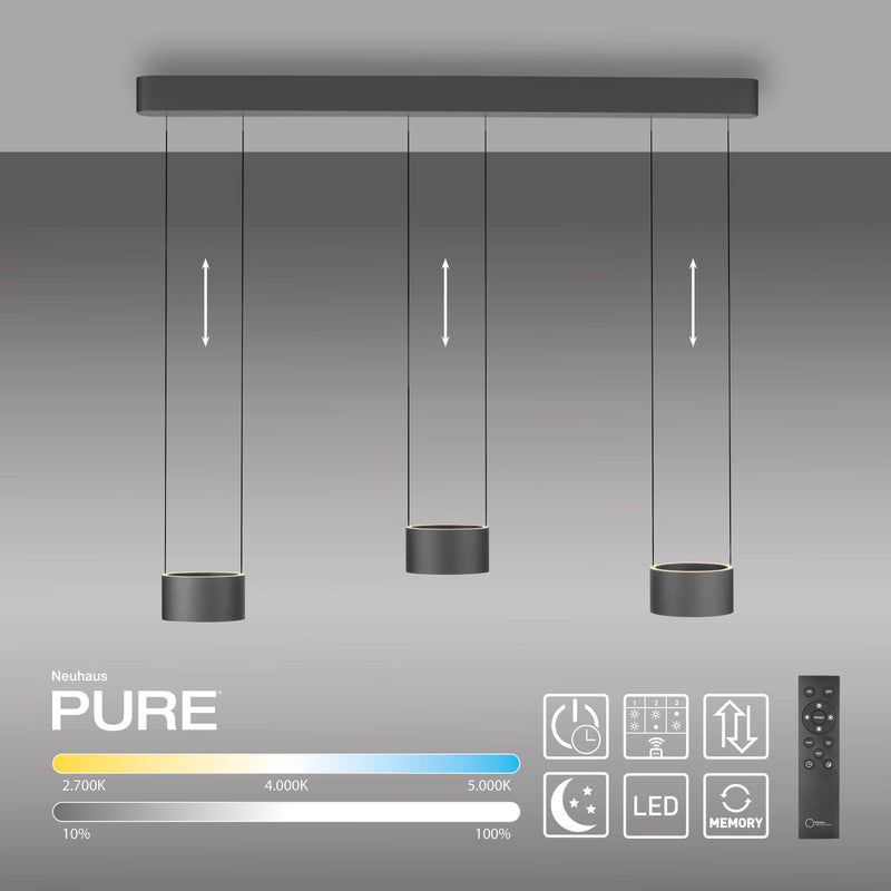 Lustra Paul Neuhaus PURE CLIPSE 6xLED Gri